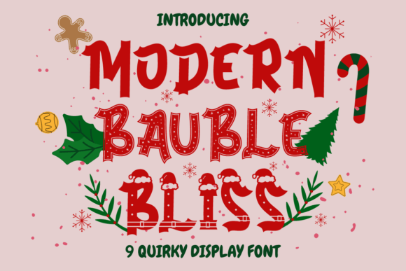 Modern Bauble Bliss: A Festive Display Font for Small Business Branding