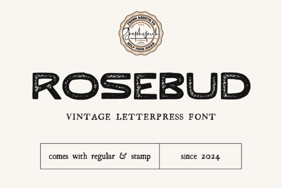 Rosebud Font for Handmade Labels and Vintage Packaging