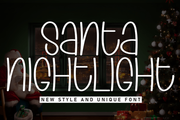 Santa Nightlight Font for Holiday Campaigns