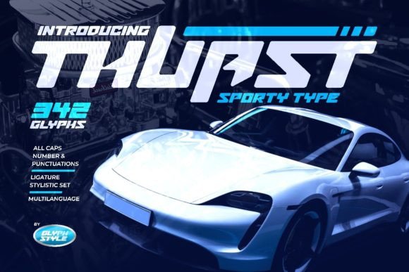 Thuast: A Speed-Themed Display Font for Digital Creators